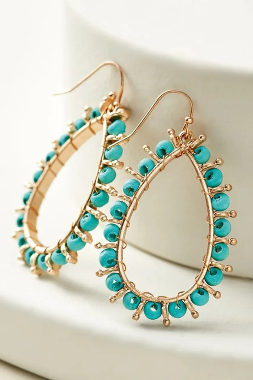 Soft Surroundings Alea Beaded Hoop Earrings- Jewelry|Earrings