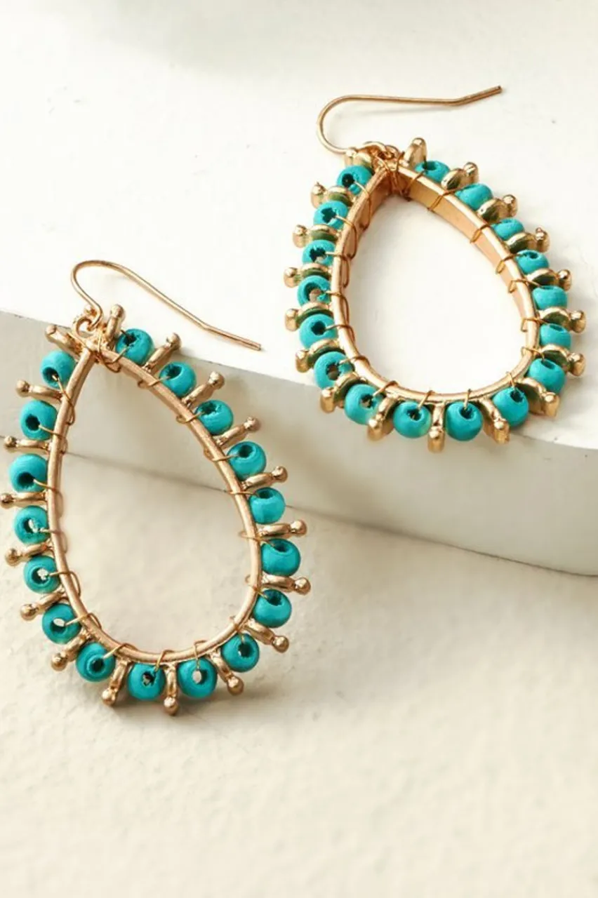 Soft Surroundings Alea Beaded Hoop Earrings- Jewelry|Earrings