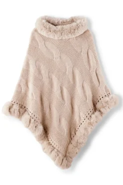 Soft Surroundings Alexi Cable Knit Poncho- Scarves & Wraps