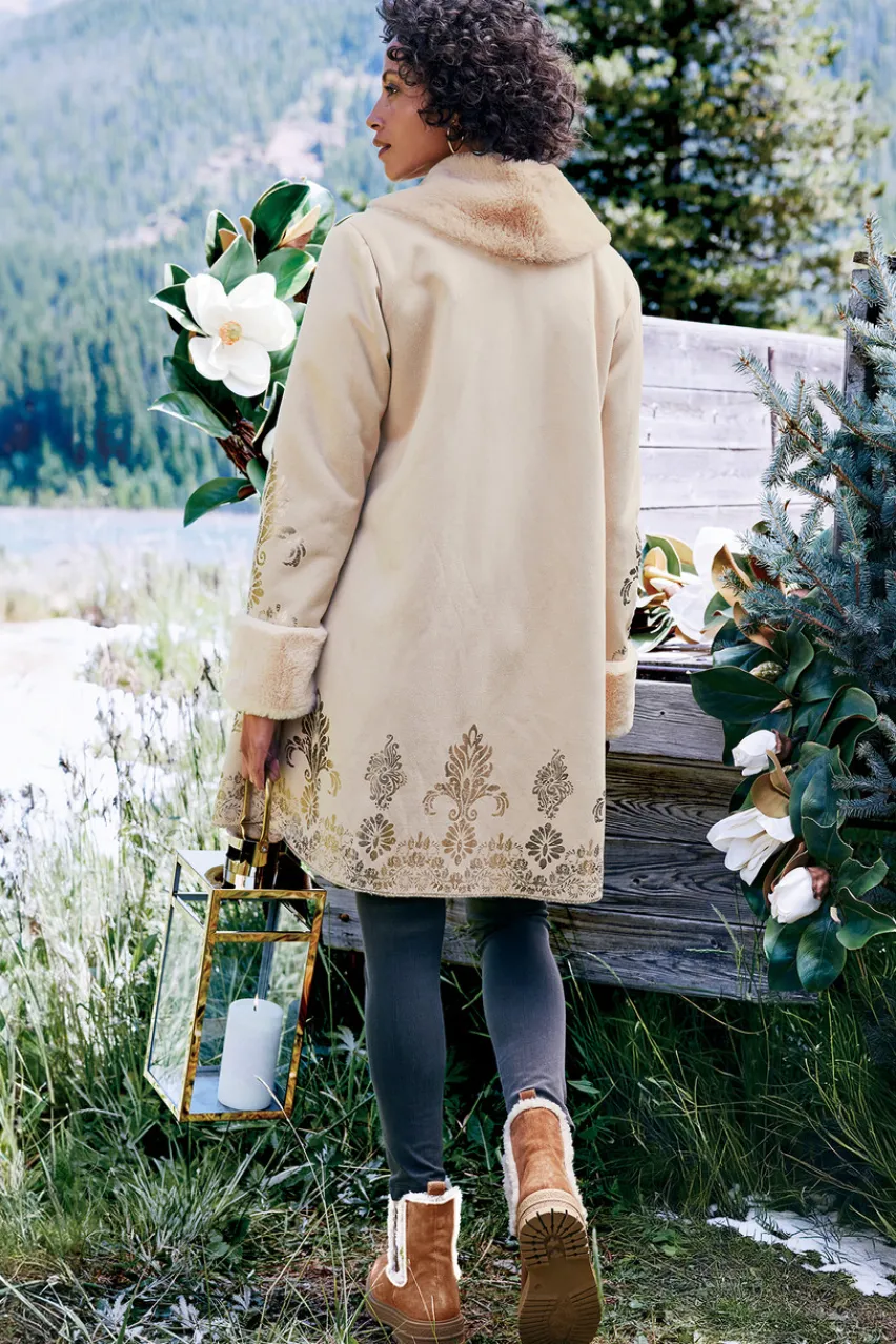 Soft Surroundings Anastasia Faux Shearling Coat- Jackets & Coats