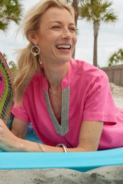 Soft Surroundings Annalise Linen Blend Tunic- Tops|Tunics & Leggings