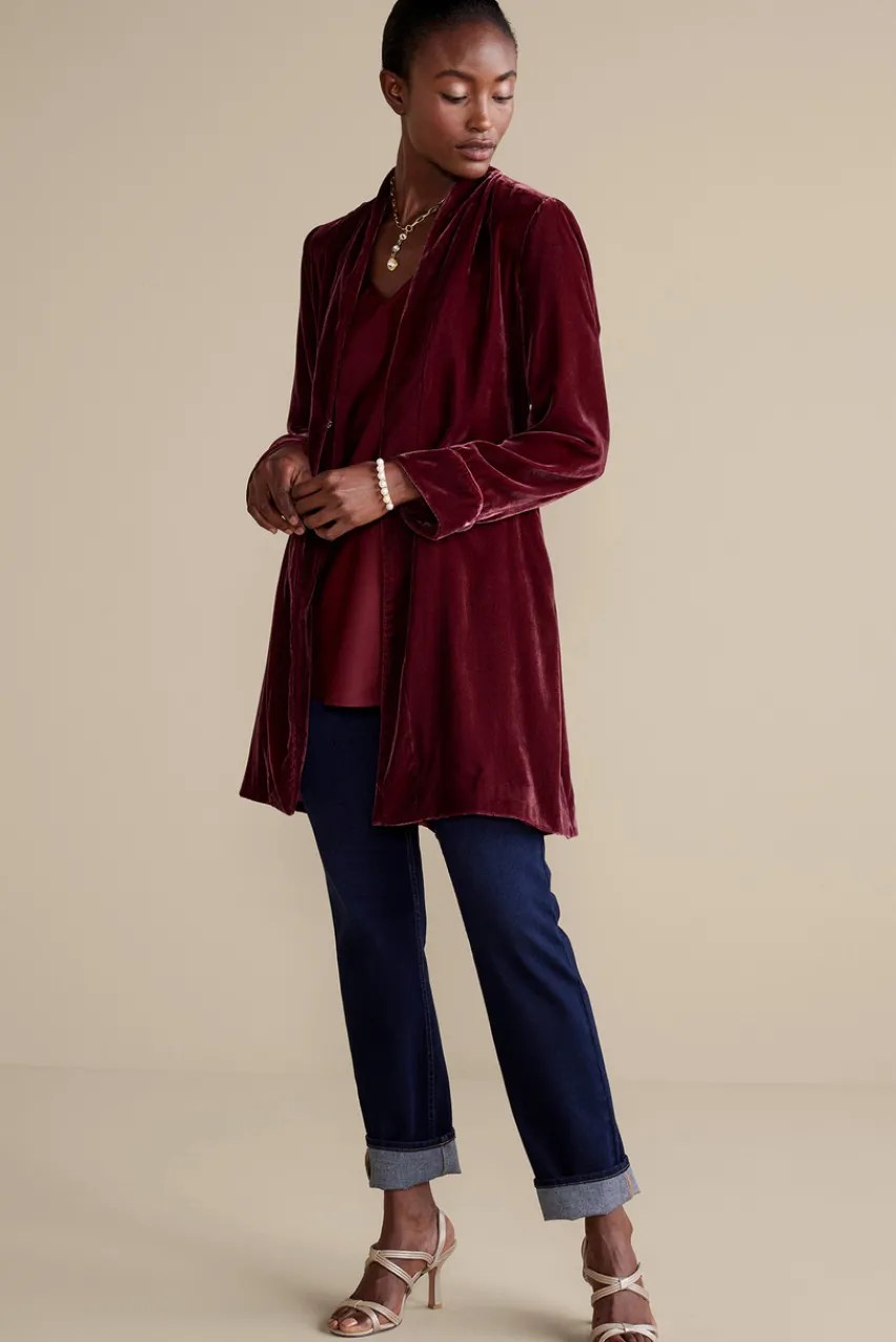 Soft Surroundings Aria Velvet Jacket- Jackets & Coats