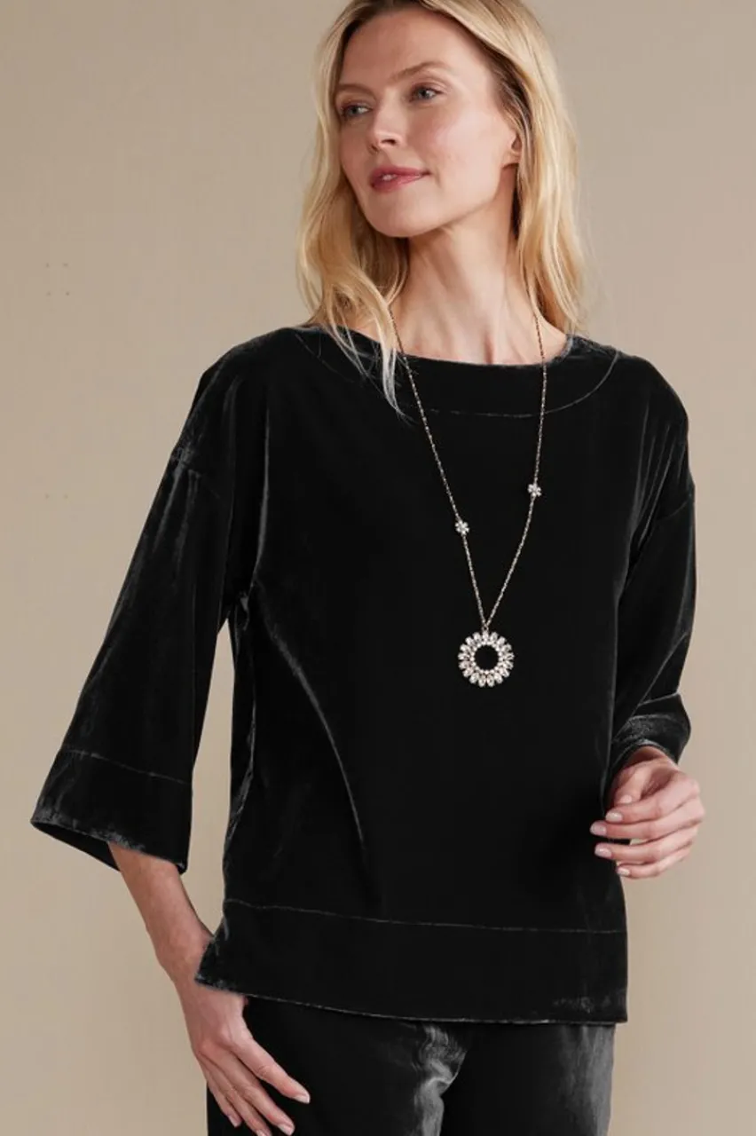 Soft Surroundings Aria Velvet Top- Tops