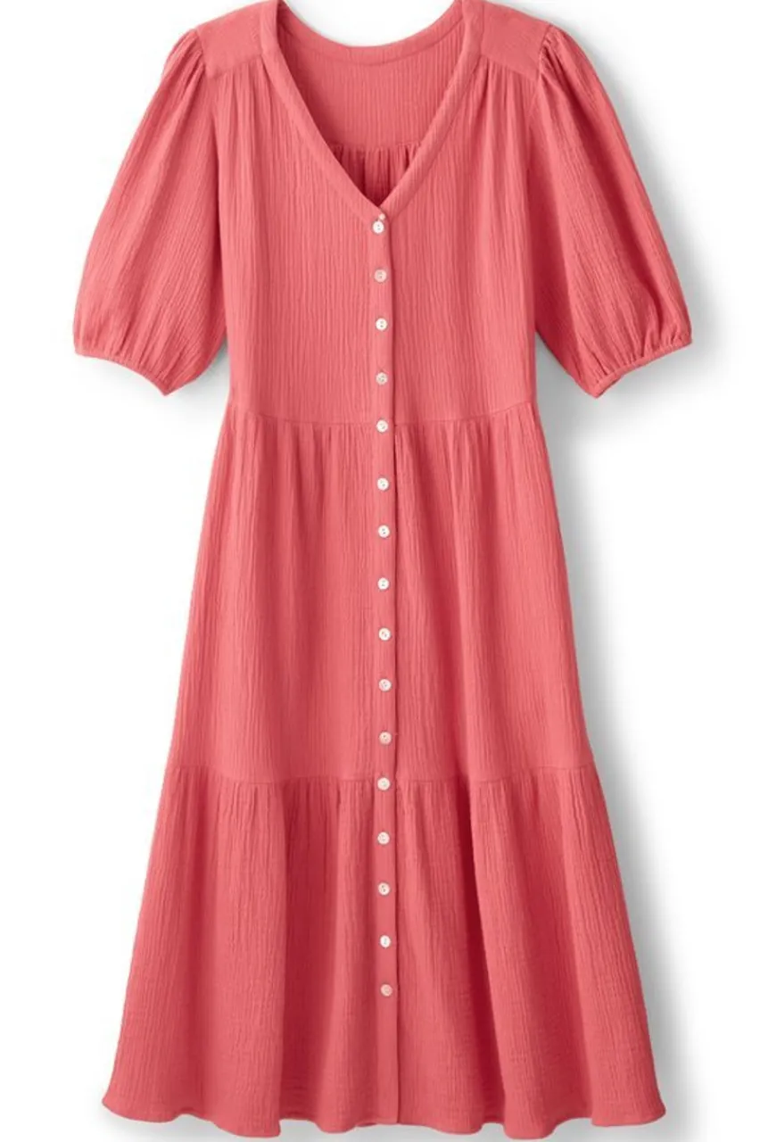 Soft Surroundings Arielle Gauze Midi Dress- Dresses