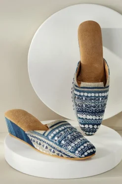 Soft Surroundings Arizona Stripe Wedge Slide- Shoes