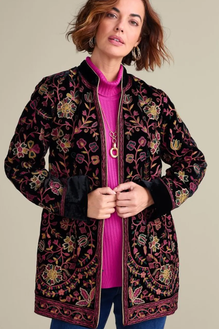 Soft Surroundings Astrid Velvet Jacket- Jackets & Coats