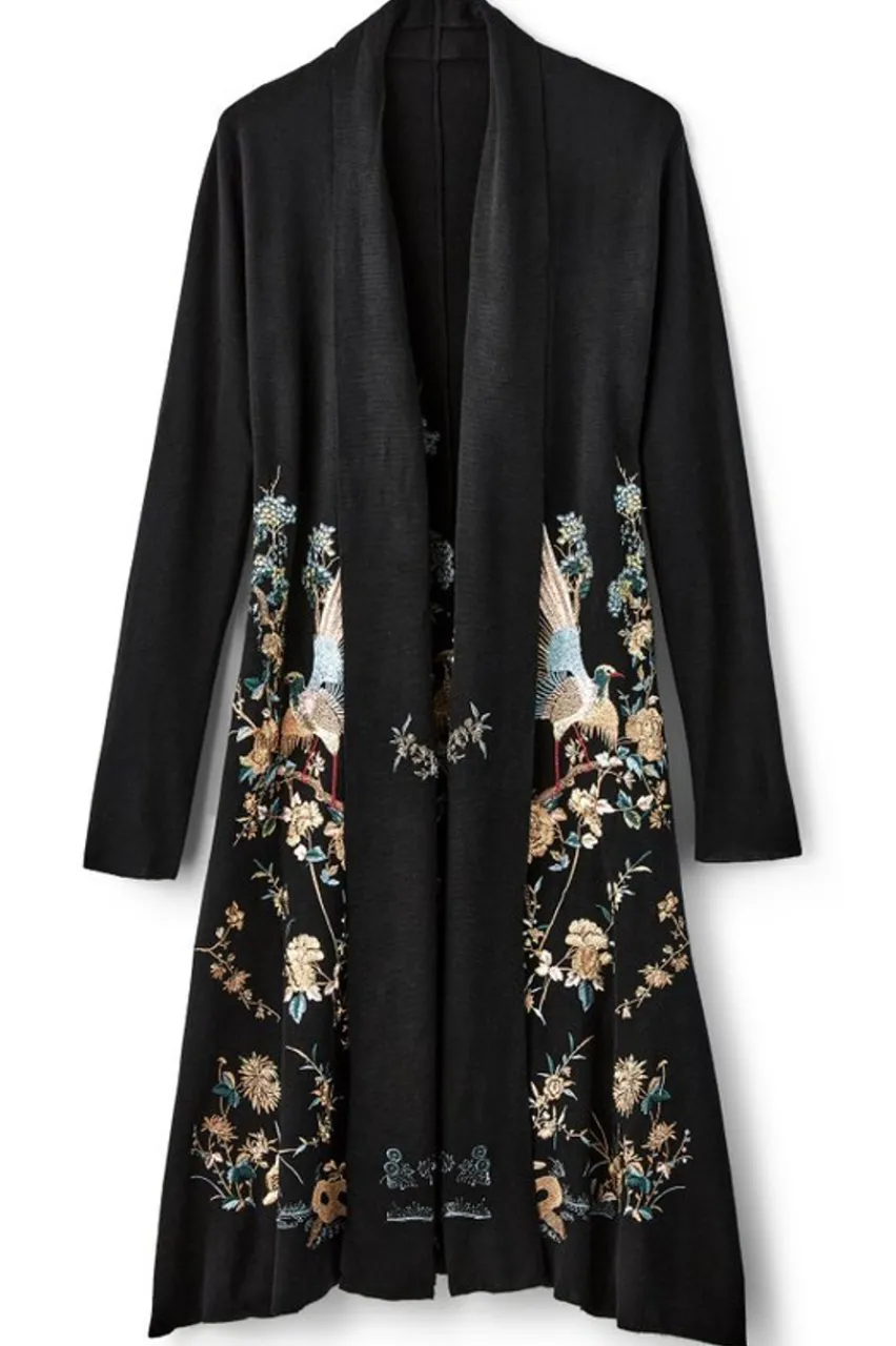 Soft Surroundings Ava Embroidered Cardigan- Sweaters & Cardigans