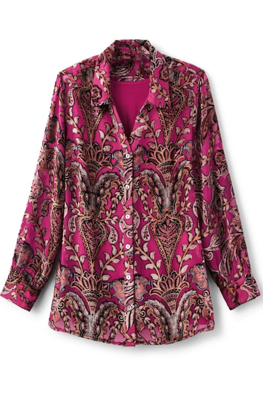 Soft Surroundings Bellarosa Velvet Tunic- Tops