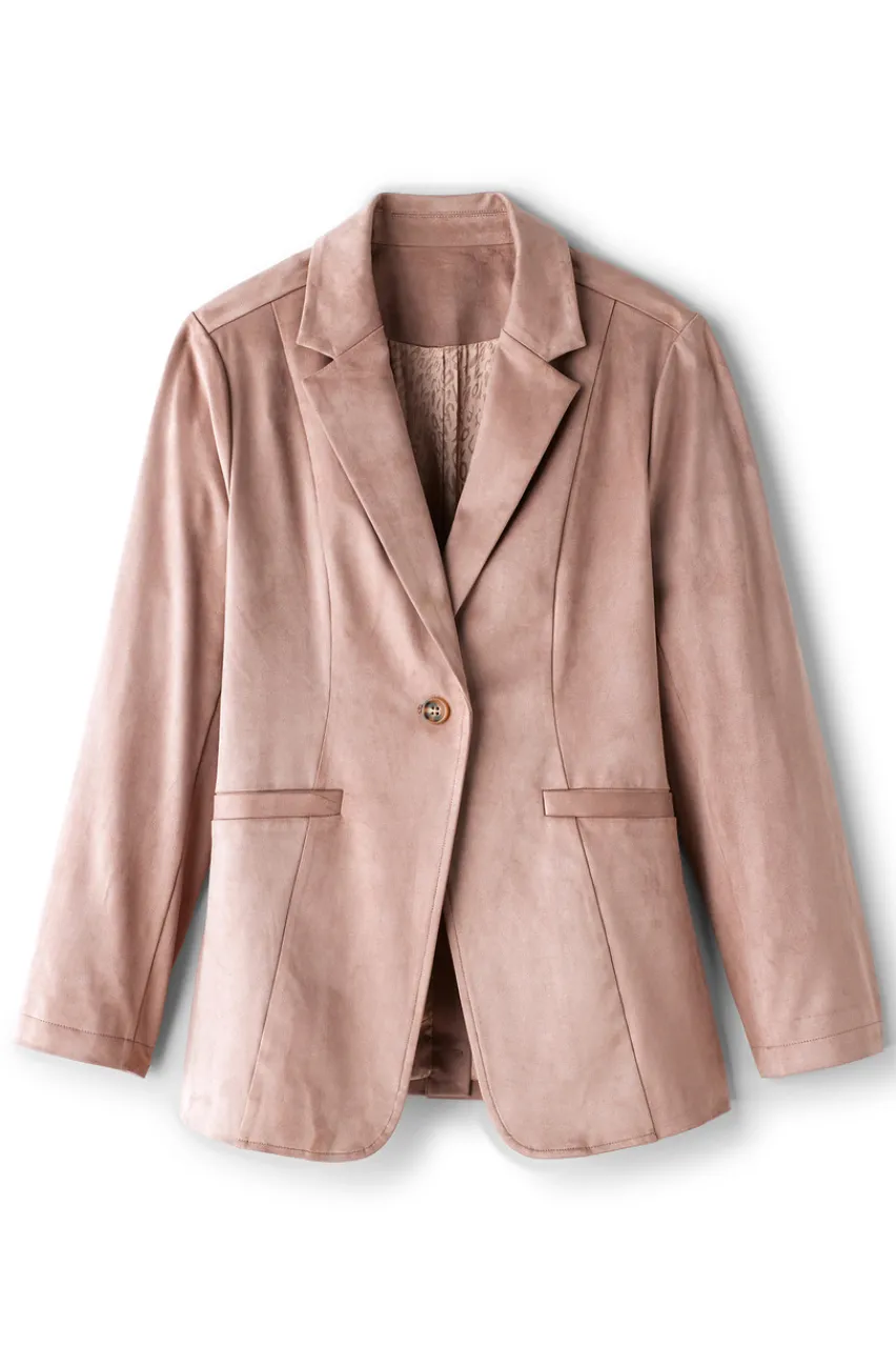 Soft Surroundings Breck Faux Suede Blazer- Toppers|Jackets & Coats