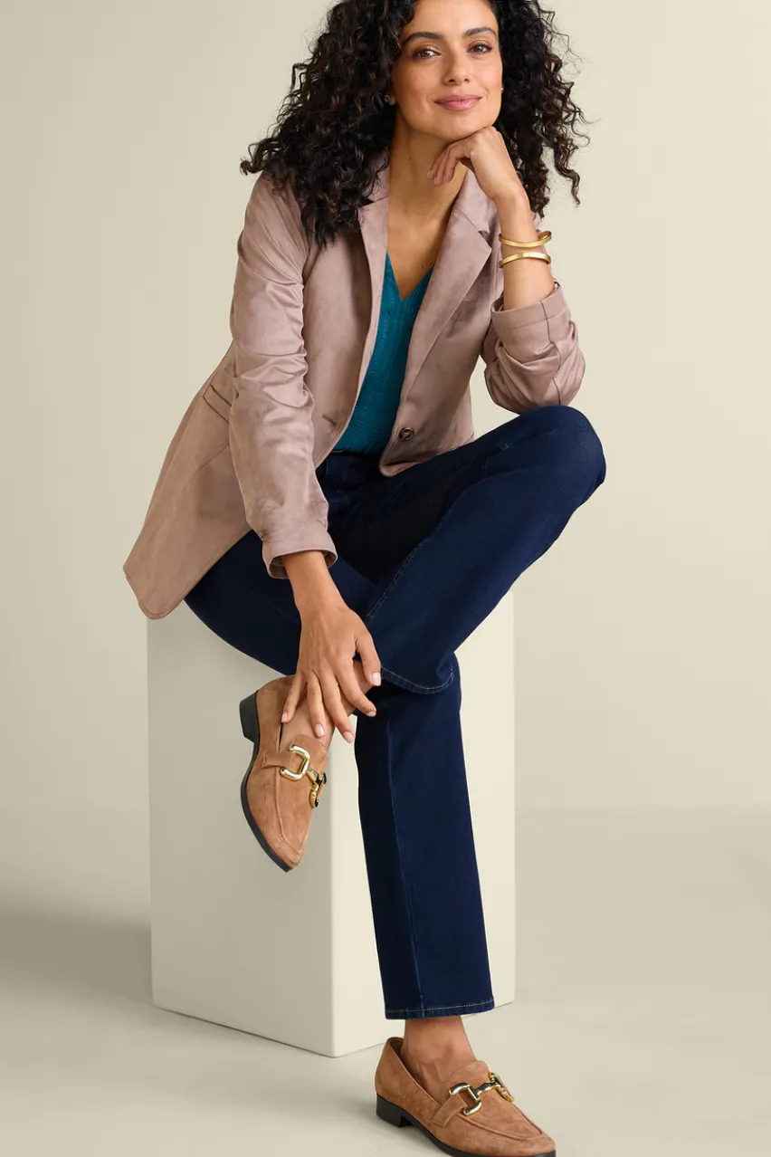 Soft Surroundings Breck Faux Suede Blazer- Toppers|Jackets & Coats