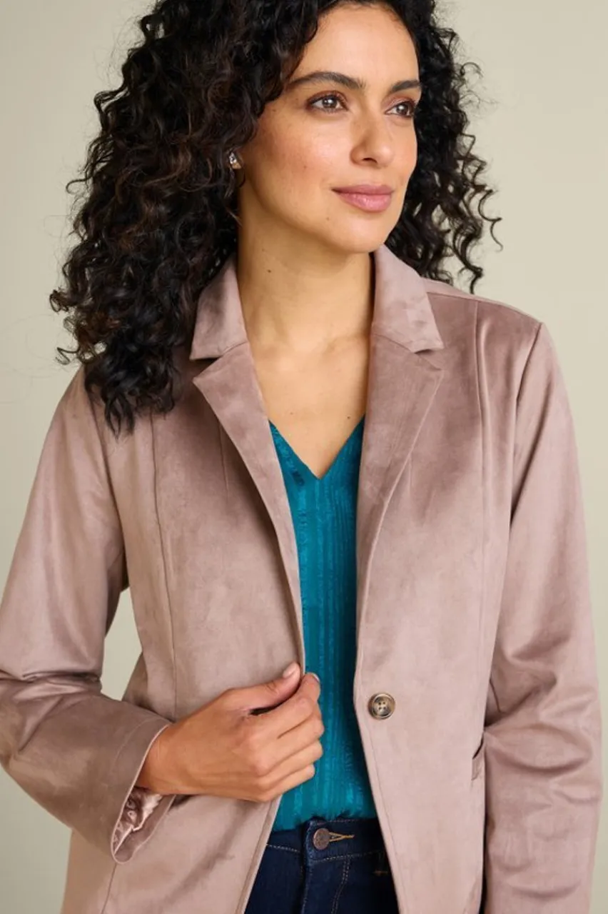 Soft Surroundings Breck Faux Suede Blazer- Toppers|Jackets & Coats