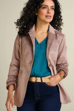 Soft Surroundings Breck Faux Suede Blazer- Toppers|Jackets & Coats