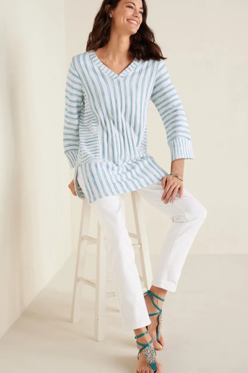 Soft Surroundings Briza Stripe Tunic- Tops