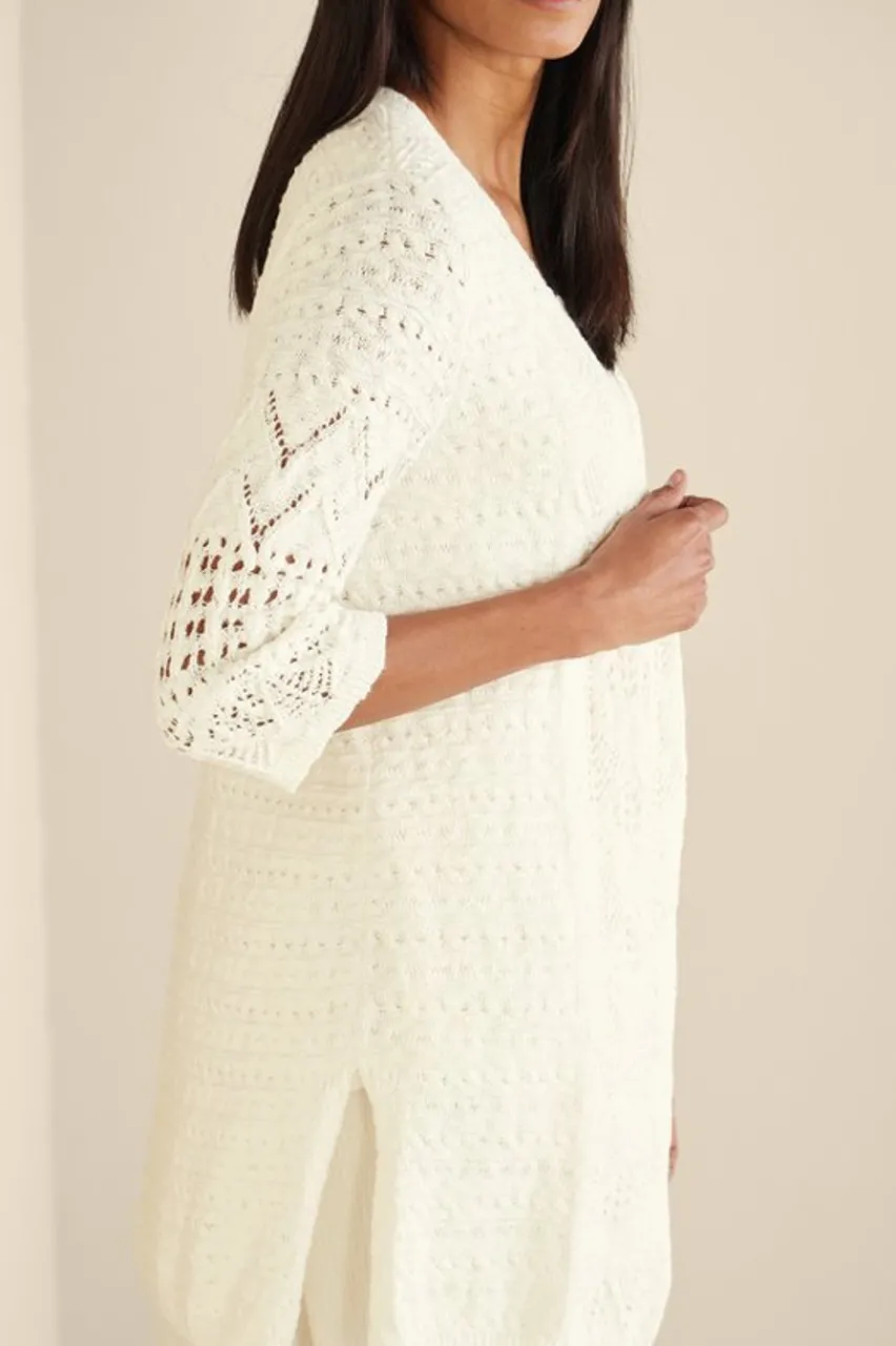 Soft Surroundings Calistoga Pointelle Cardigan- Tops|Sweaters & Cardigans