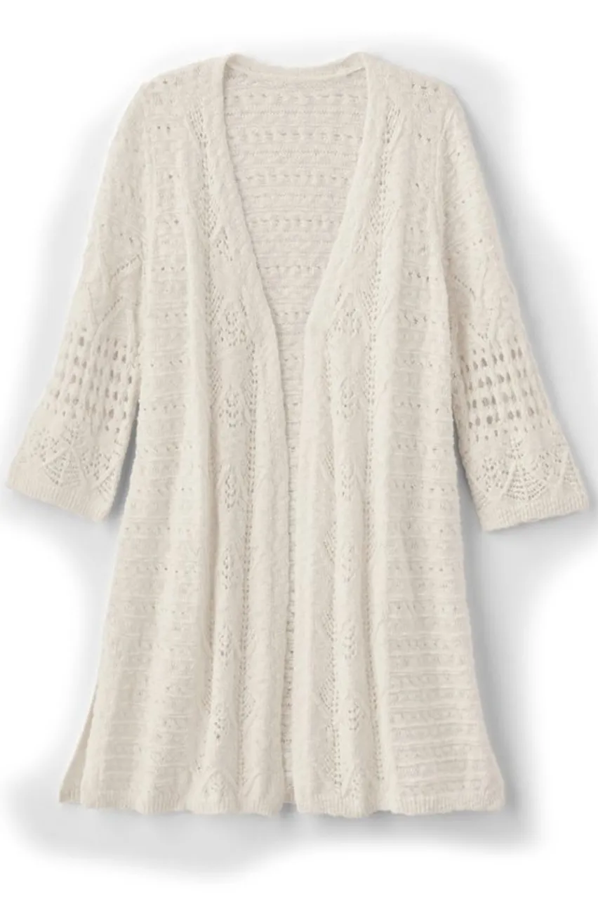 Soft Surroundings Calistoga Pointelle Cardigan- Tops|Sweaters & Cardigans