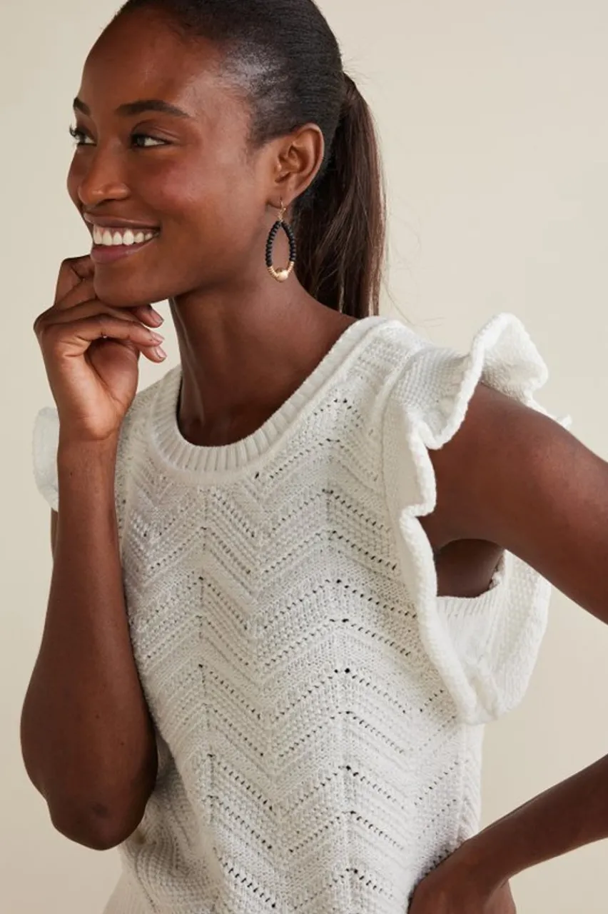 Soft Surroundings Celina Flutter Sleeve Sweater- Tops|Sweaters & Cardigans
