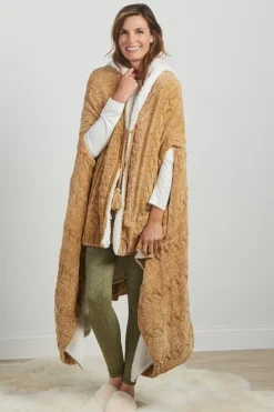 Soft Surroundings Chenille Sherpa Wearable Throw- Sleepwear & Lounge|Scarves & Wraps