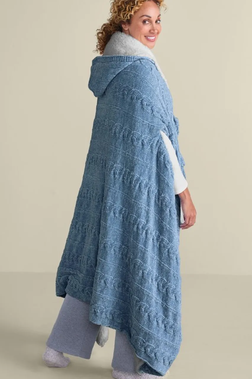Soft Surroundings Chenille Sherpa Wearable Throw- Sleepwear & Lounge|Scarves & Wraps