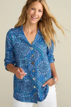 Soft Surroundings Danielle 3/4 Sleeve Tunic- Tops|Tunics & Leggings