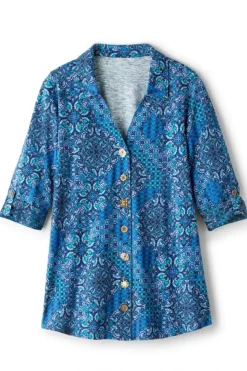 Soft Surroundings Danielle 3/4 Sleeve Tunic- Tops|Tunics & Leggings