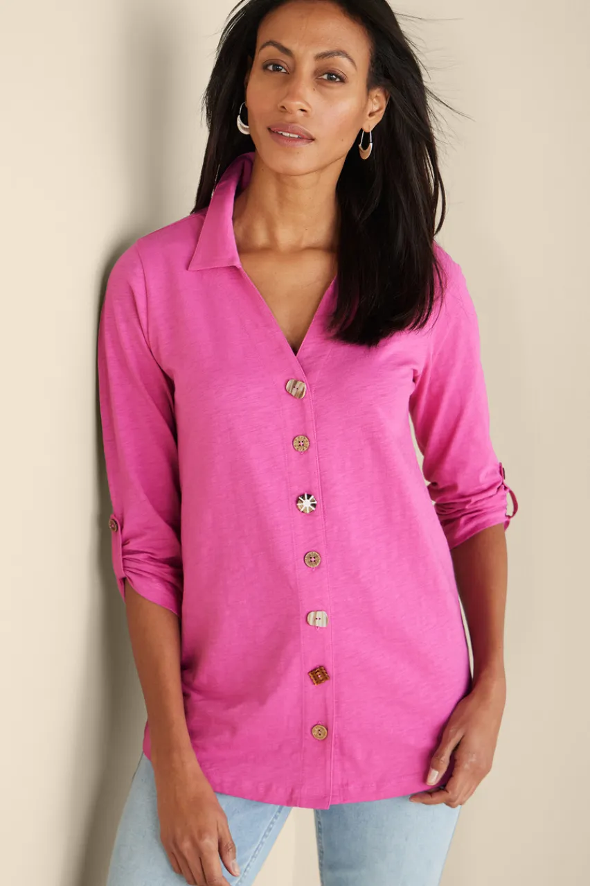 Soft Surroundings Danielle 3/4 Sleeve Tunic- Tops|Tunics & Leggings