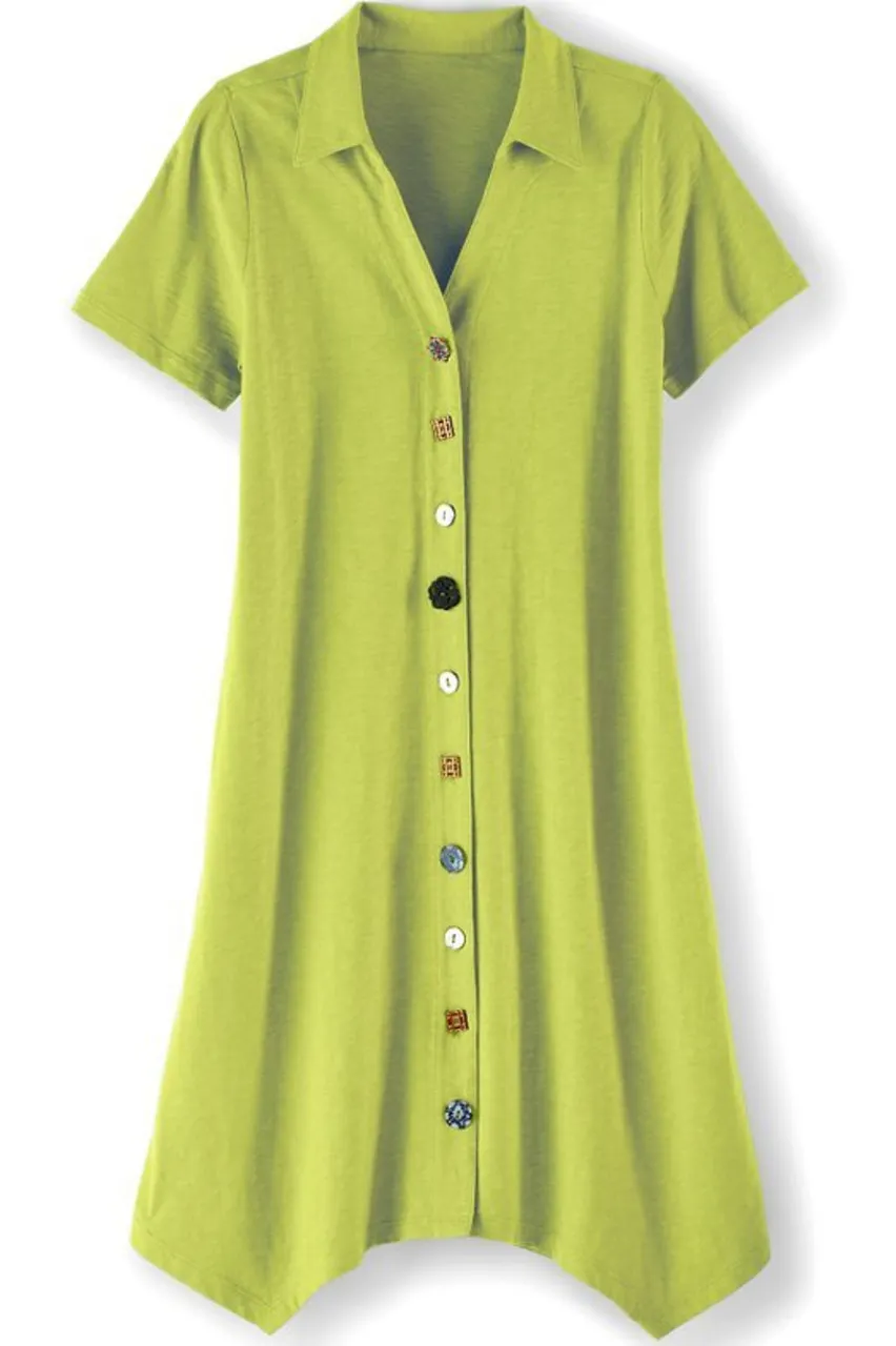 Soft Surroundings Danielle Button Dress- Dresses