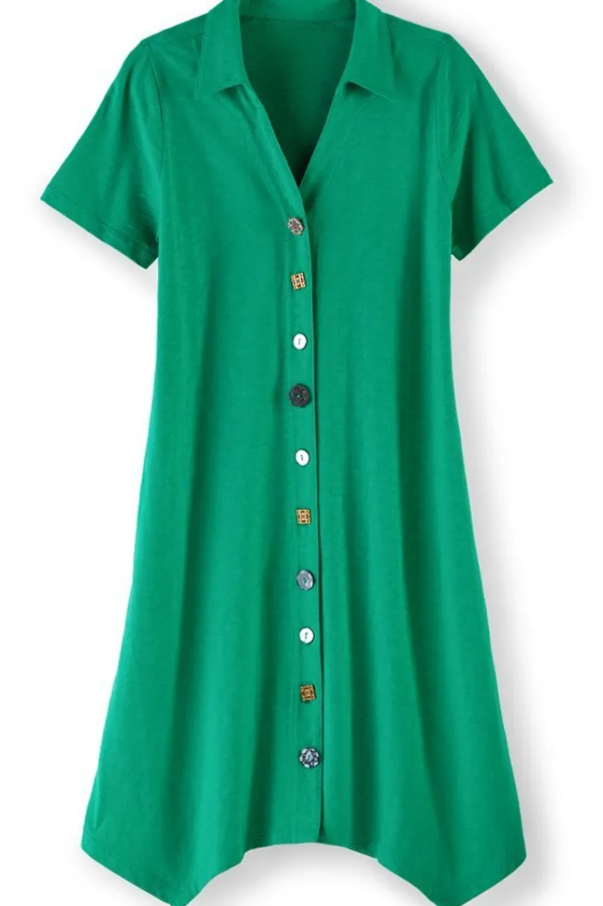 Soft Surroundings Danielle Button Dress- Dresses