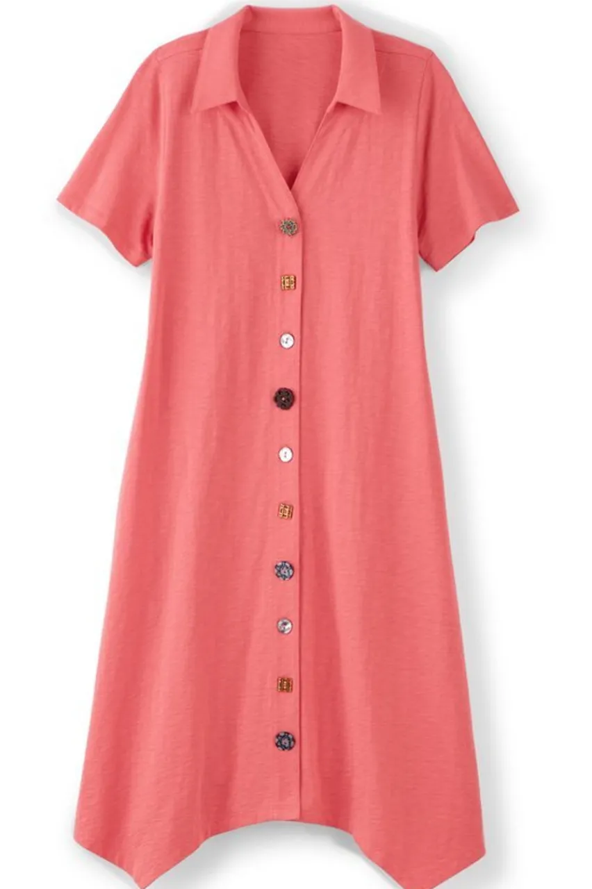 Soft Surroundings Danielle Button Dress- Dresses
