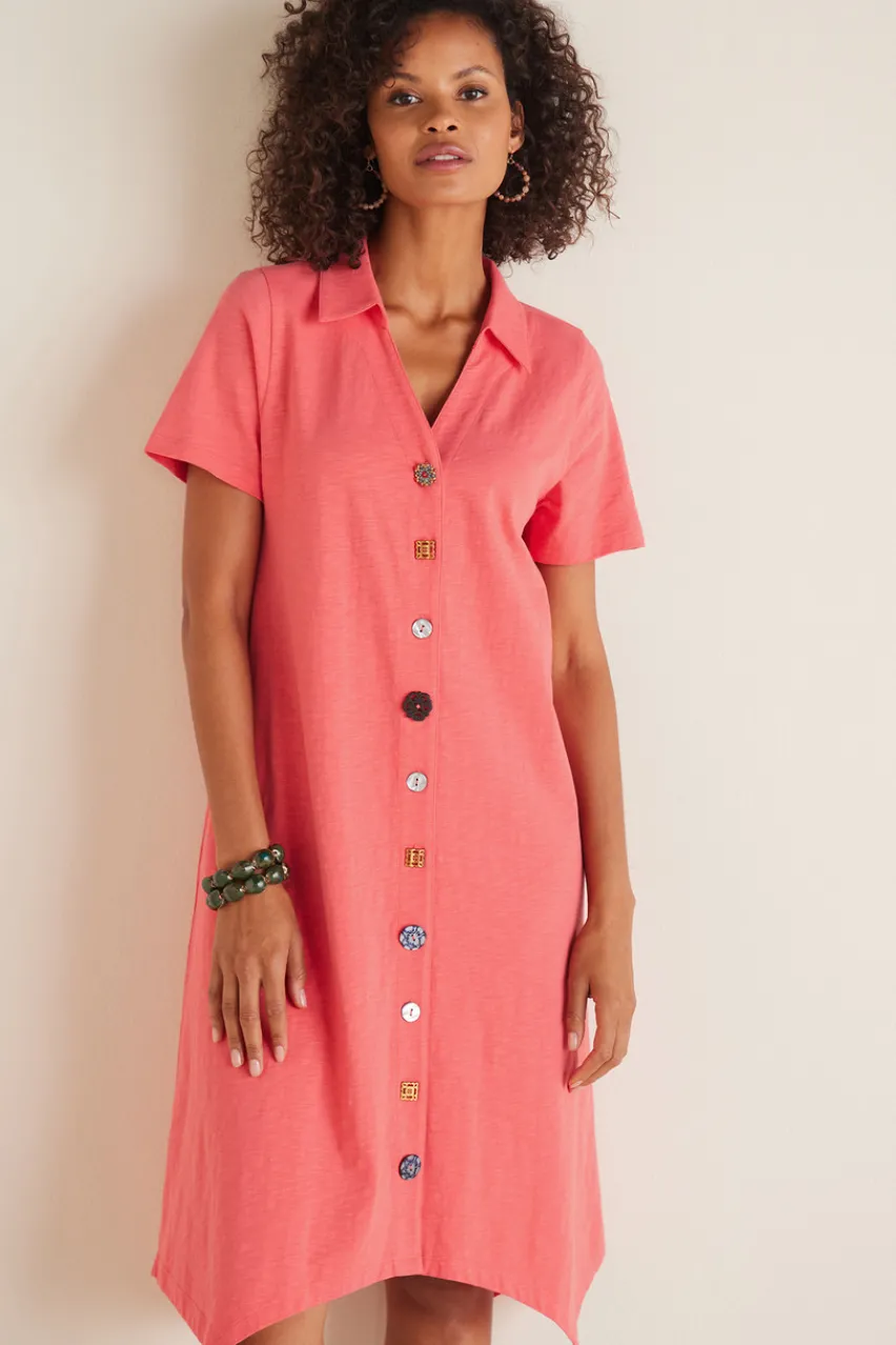 Soft Surroundings Danielle Button Dress- Dresses