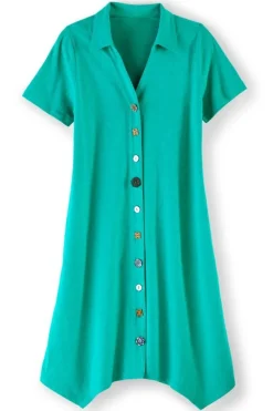 Soft Surroundings Danielle Button Dress- Dresses