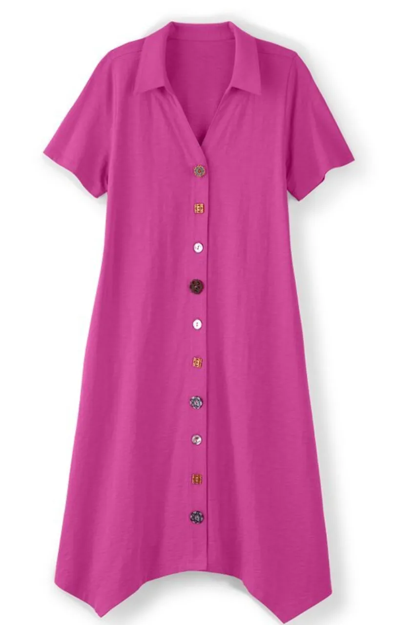 Soft Surroundings Danielle Button Dress- Dresses