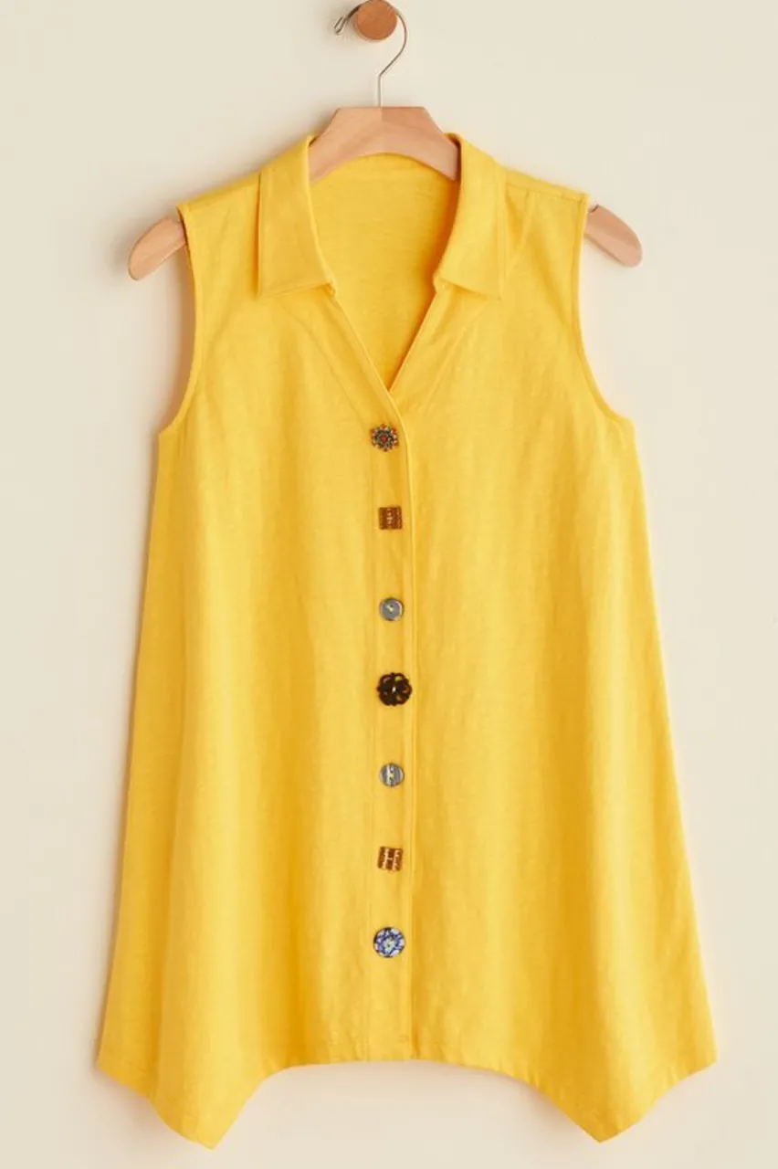 Soft Surroundings Danielle Button Tank- Tops