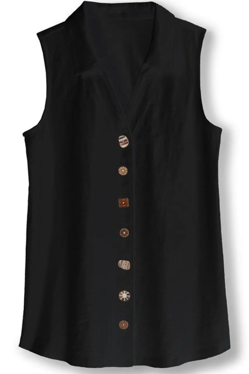 Soft Surroundings Danielle Sleeveless Tunic- Tops|Tunics & Leggings
