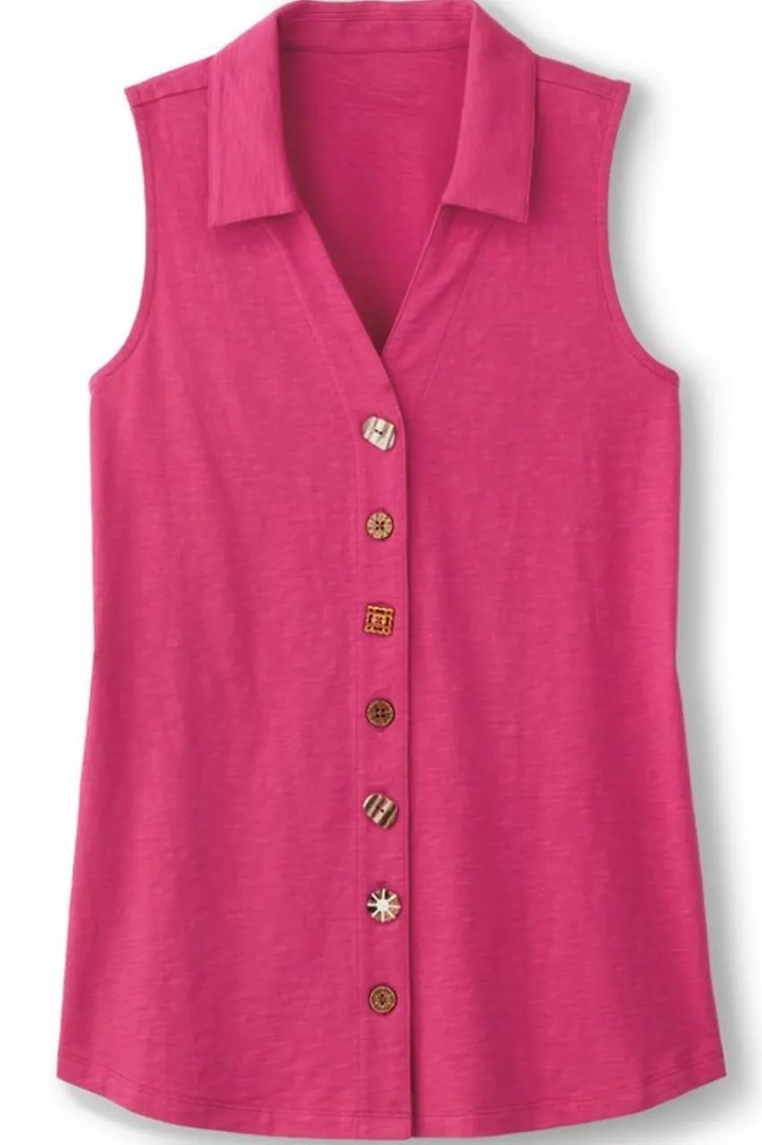 Soft Surroundings Danielle Sleeveless Tunic- Tops|Tunics & Leggings
