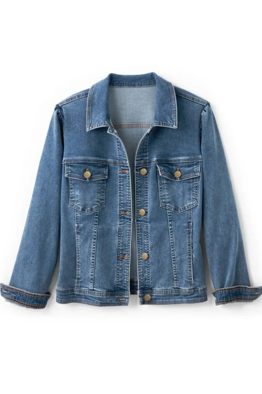 Soft Surroundings Diana Shapely Denim Jacket- Toppers|Jackets & Coats