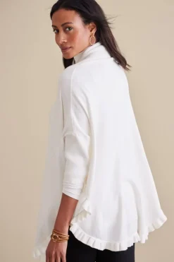 Soft Surroundings Draped Ruffle Cardigan- Tops|Toppers