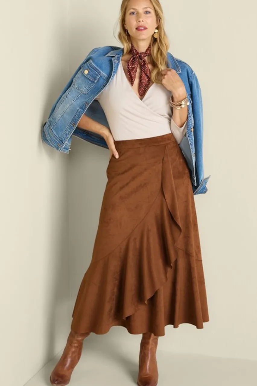 Soft Surroundings Faux Suede Skirt- Skirts