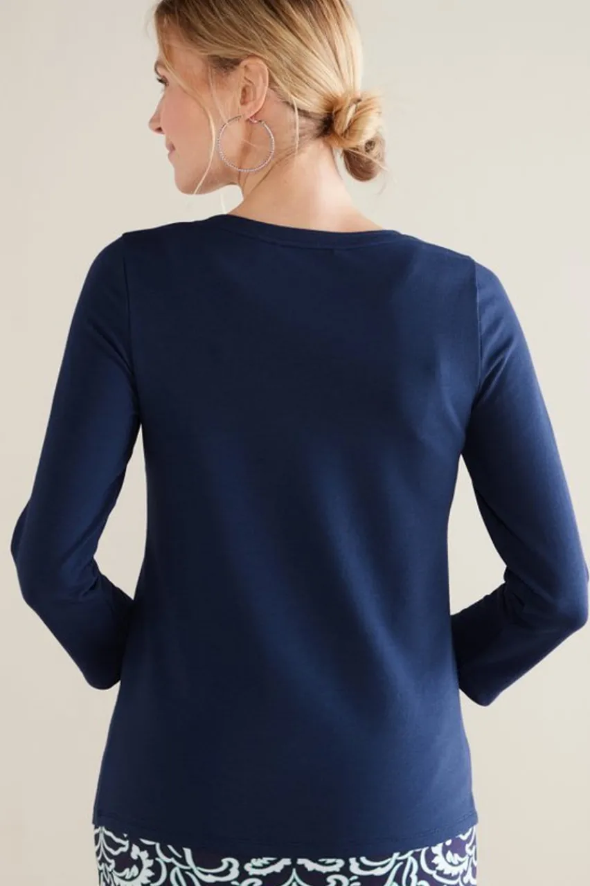 Soft Surroundings Fina French Terry Tee- Tops