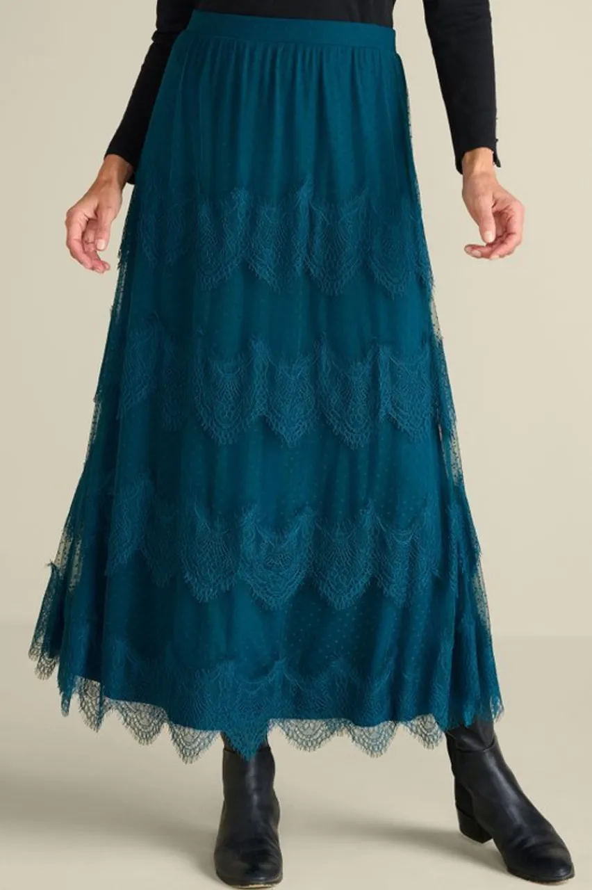 Soft Surroundings Frederica Lace Maxi Skirt- Skirts