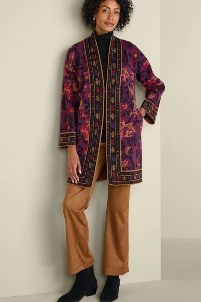 Soft Surroundings Haven Jacquard Cardigan- Tops|Sweaters & Cardigans