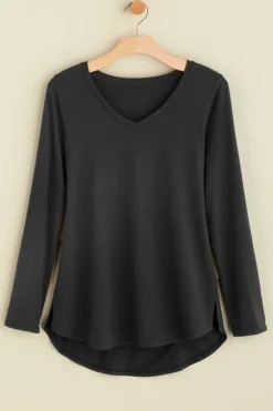 Soft Surroundings Isabel Pima Long Sleeve Tee- Tops