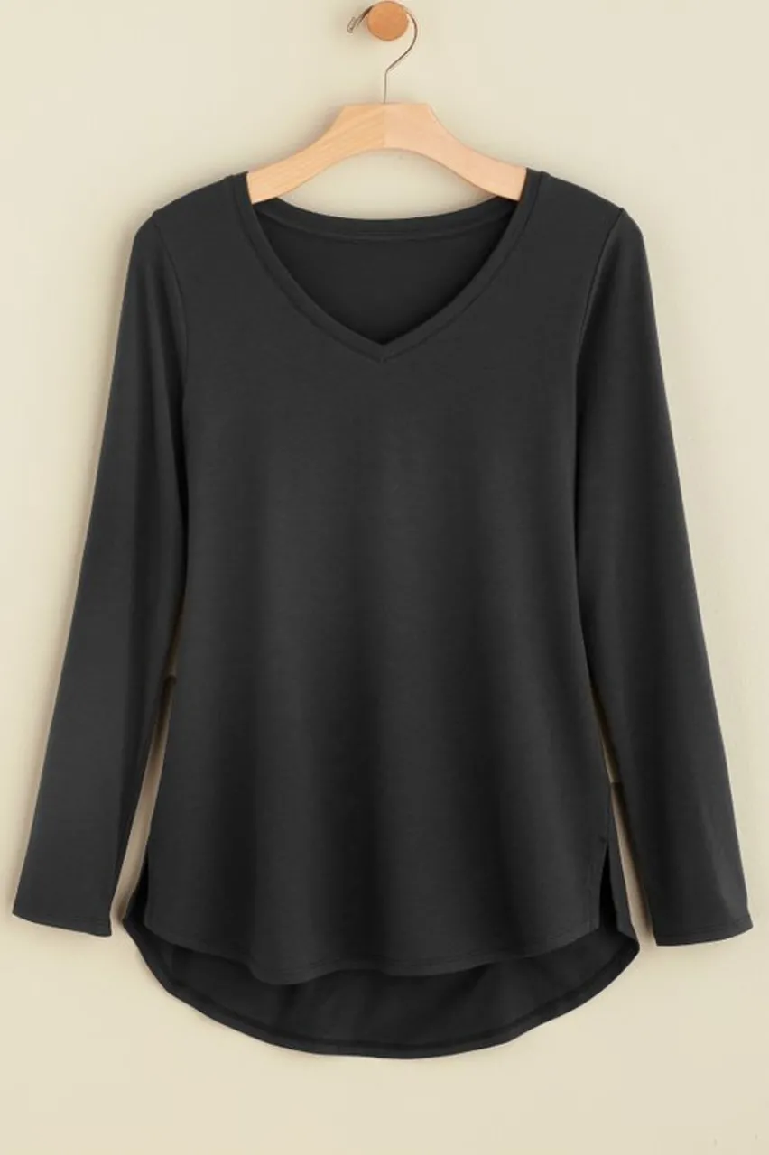 Soft Surroundings Isabel Pima Long Sleeve Tee- Tops