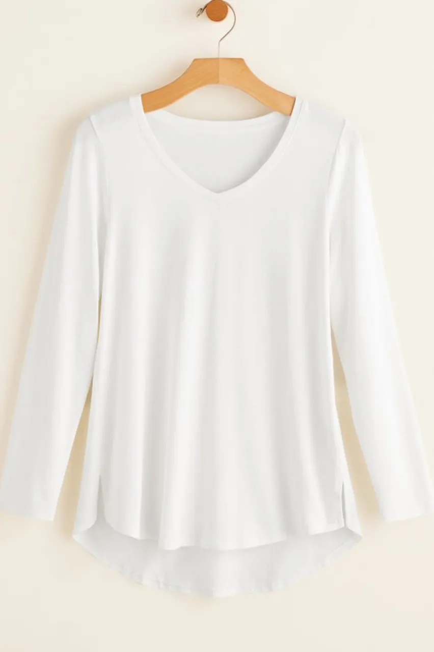 Soft Surroundings Isabel Pima Long Sleeve Tee- Tops