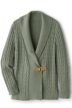 Soft Surroundings Ivey Cable Knit Cardigan- Tops|Sweaters & Cardigans