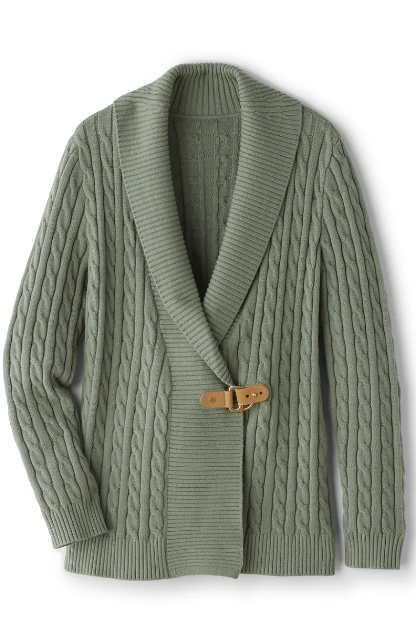 Soft Surroundings Ivey Cable Knit Cardigan- Tops|Sweaters & Cardigans