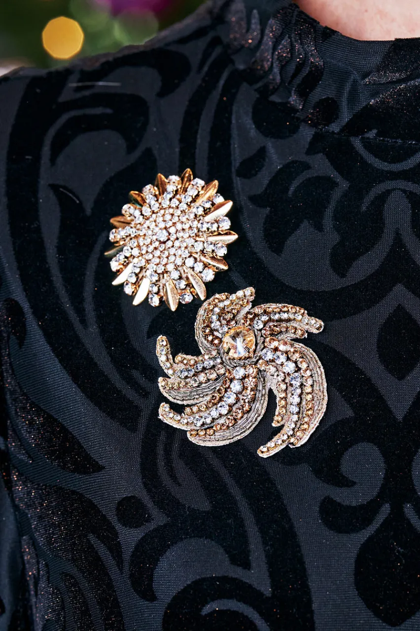 Soft Surroundings Juliana Flower Burst Brooch- Jewelry|Necklaces