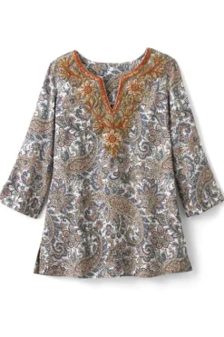 Soft Surroundings Kaimana Embellished Tunic- Tops|Tunics & Leggings