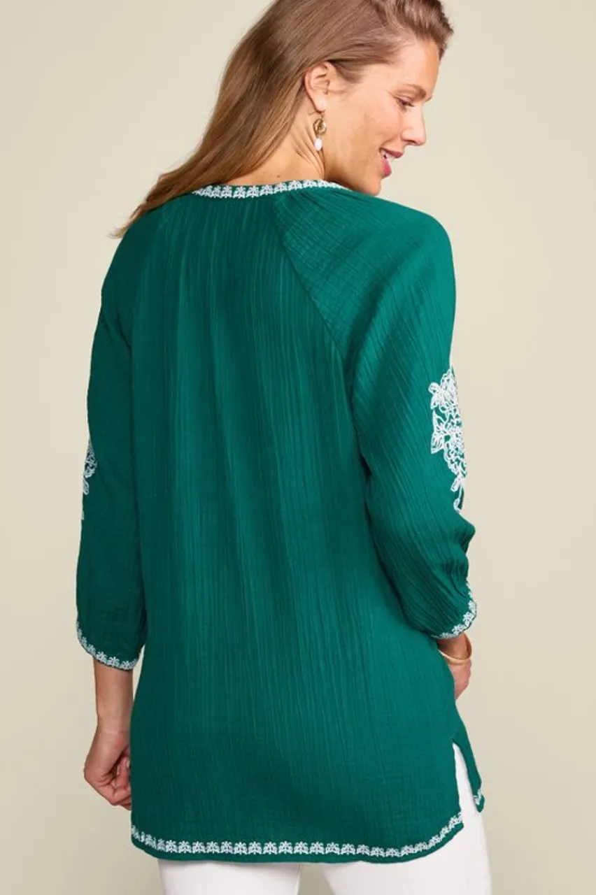 Soft Surroundings Katie Gauze Tunic- Tops|Tunics & Leggings