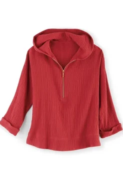 Soft Surroundings Kemia Gauze Hoodie- Tops