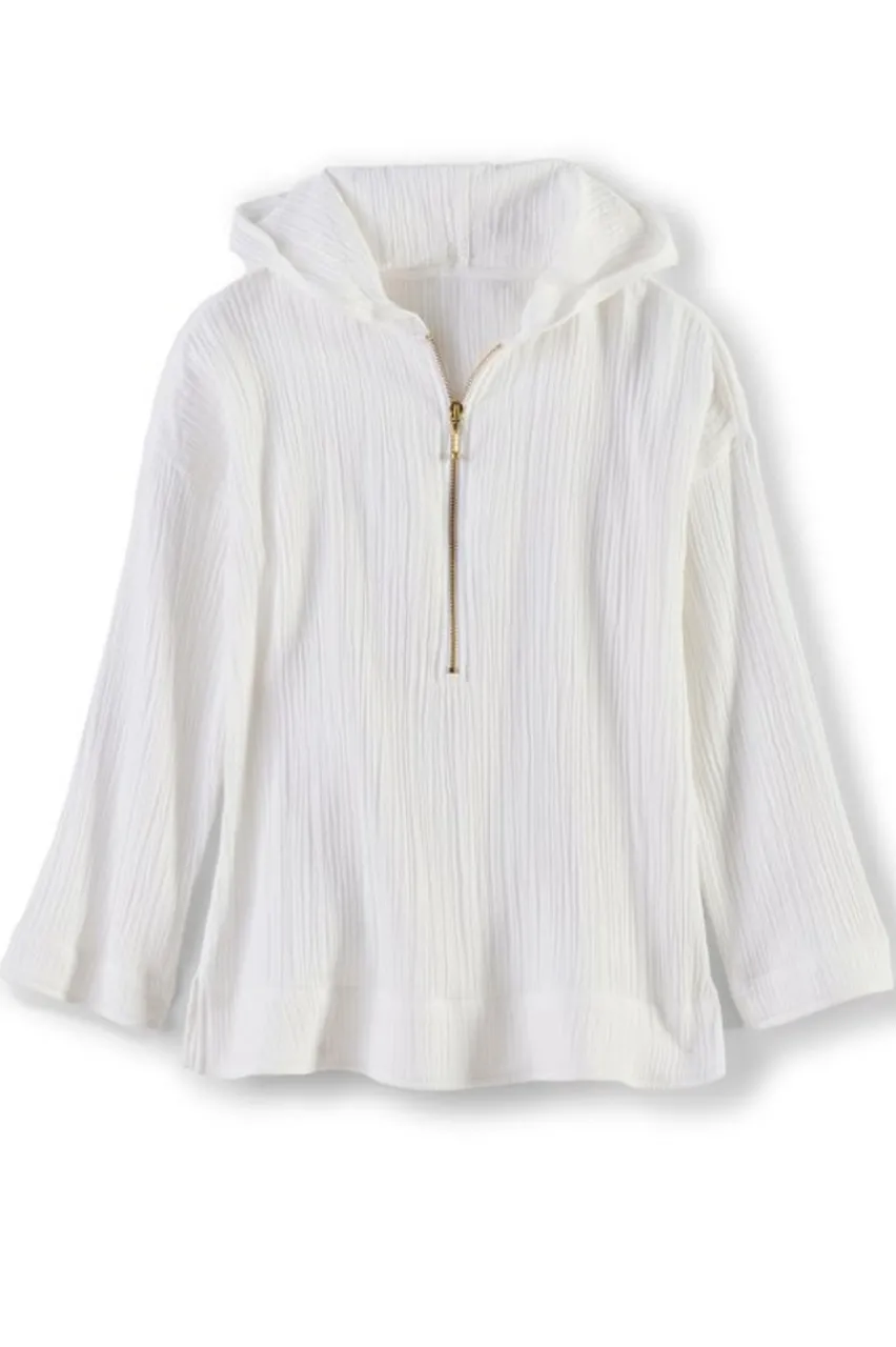 Soft Surroundings Kemia Gauze Hoodie- Tops